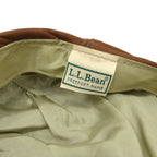 ~1990's LLBEAN BROWN LEATHER HUNTING CAP...XL