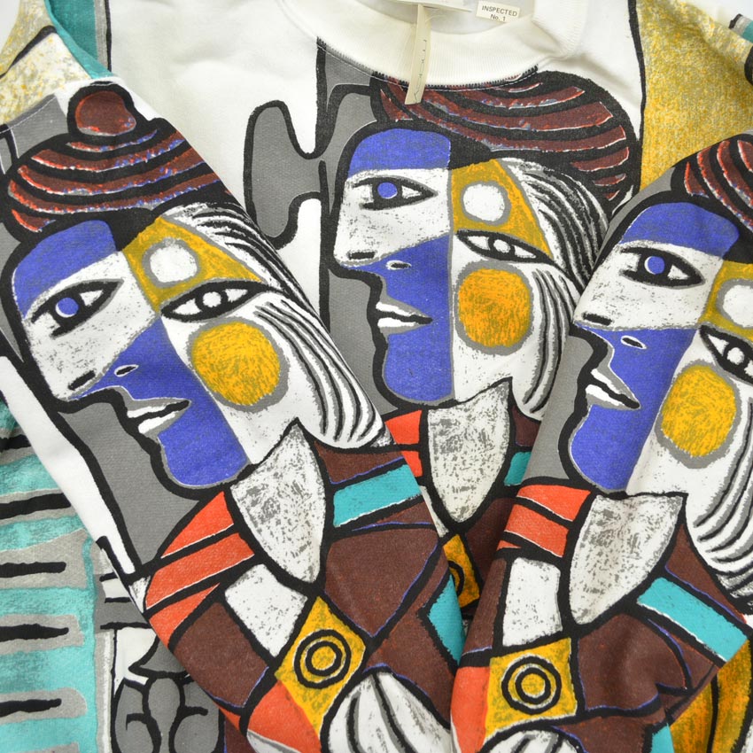 1980s Deadstock Picasso "Woman Sitting in Front of a Window" All Over Print Sweatshirt... L