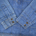 1970's ON TIME DENIM PATCHWORK PULL OVER SHIRT...L