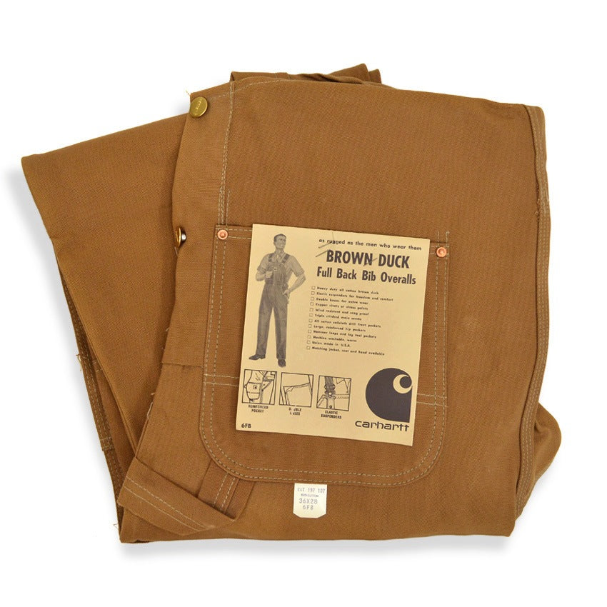 1970's Deadstock CARHARTT BROWN DUCK DOUBLE KNEE OVERALL...W36 L28