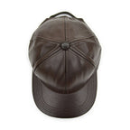 1980's DARK BROWN LEATHER CAP...