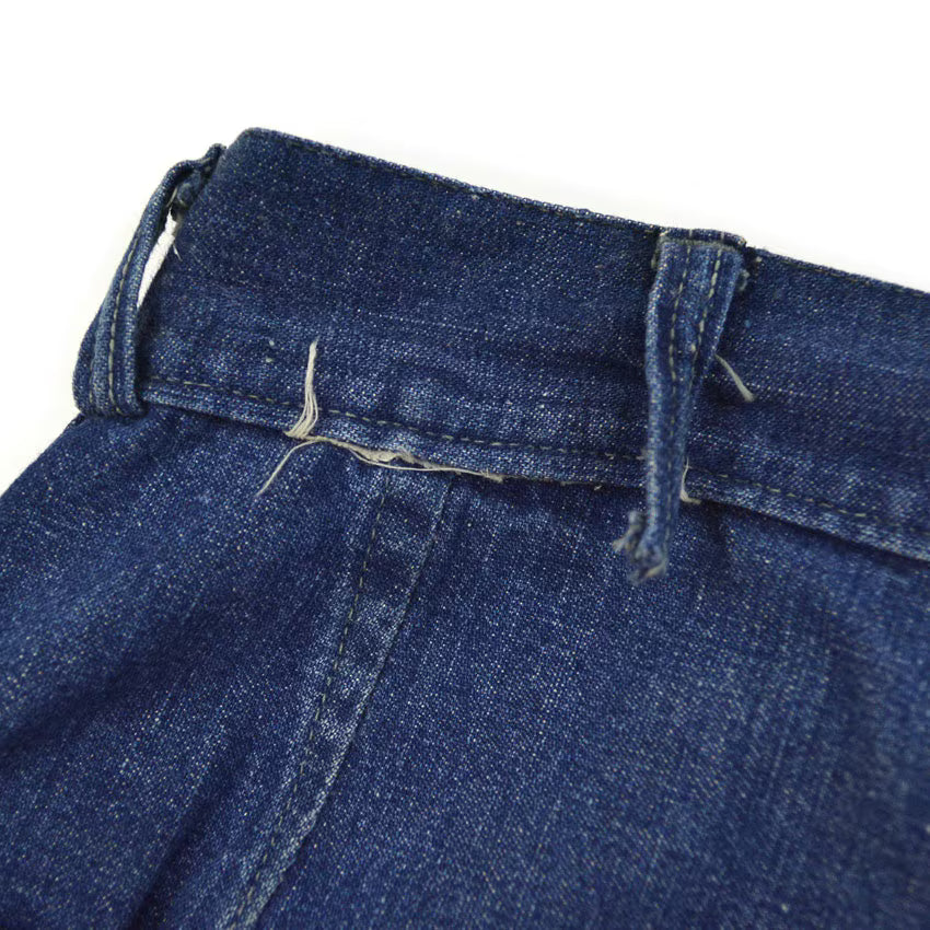 1940's USNAVY WW2 DENIM TROUSERS METAL BUTTON... W32