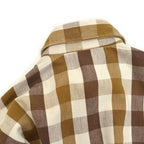1980's BIGMAC BROWN & WHITE FLANNEL SHIRT...L