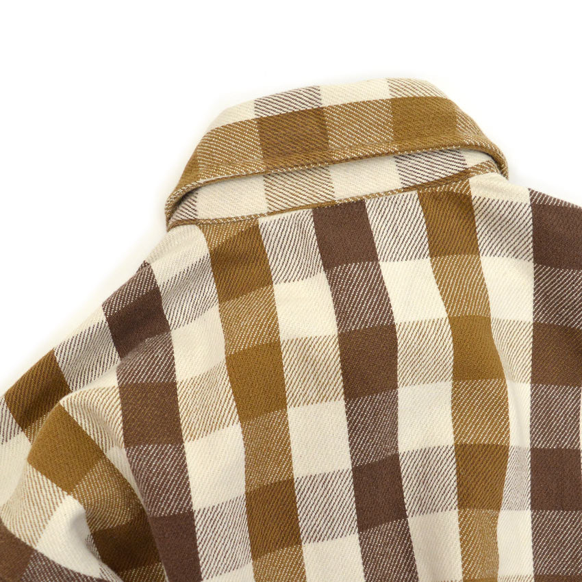 1980's BIGMAC BROWN & WHITE FLANNEL SHIRT...L