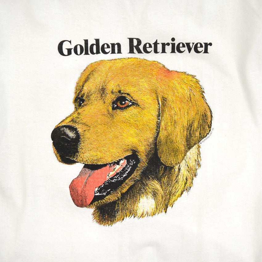 1990's Deadstock SCREEN STARS Golden Retriever Dog Print T-shirt ... XL