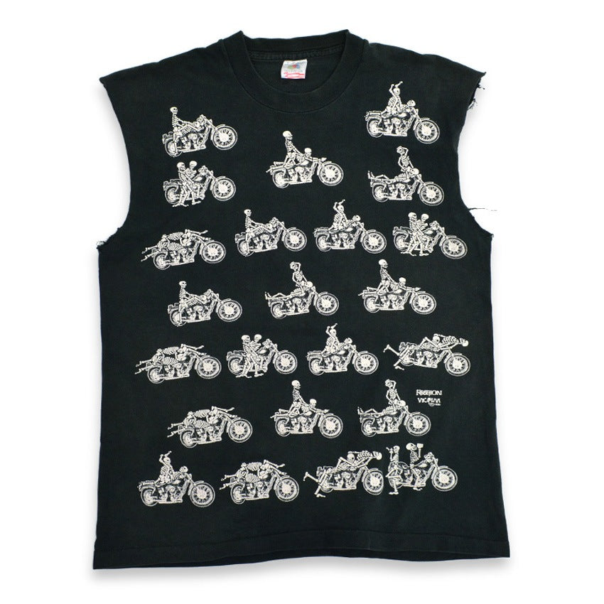 1990's FRUIT OF THE LOOM FASHION VICTIM SKULL SEX CUT OFF ... L