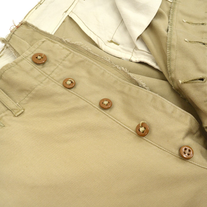 1940's USARMY TROUSERS COTTON KAHKI CHINO... W31.5 L26