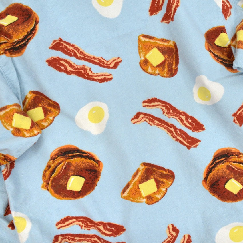 1990's~ BREAKFAST FLANNEL PAJAMA SHIRT...