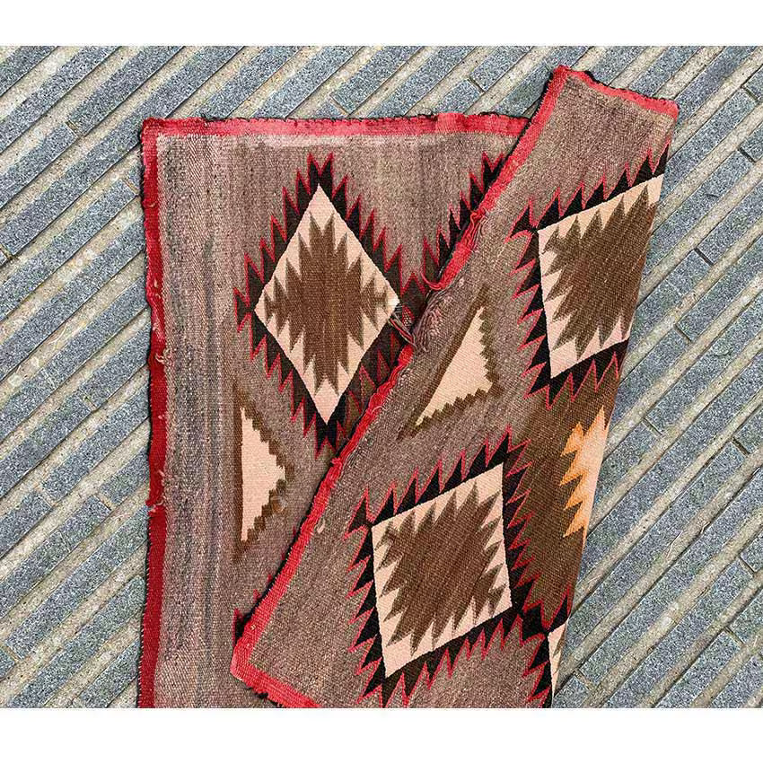 c.1920's NAVAJO RUG DIAMONDS PATTERN...82cm×82cm