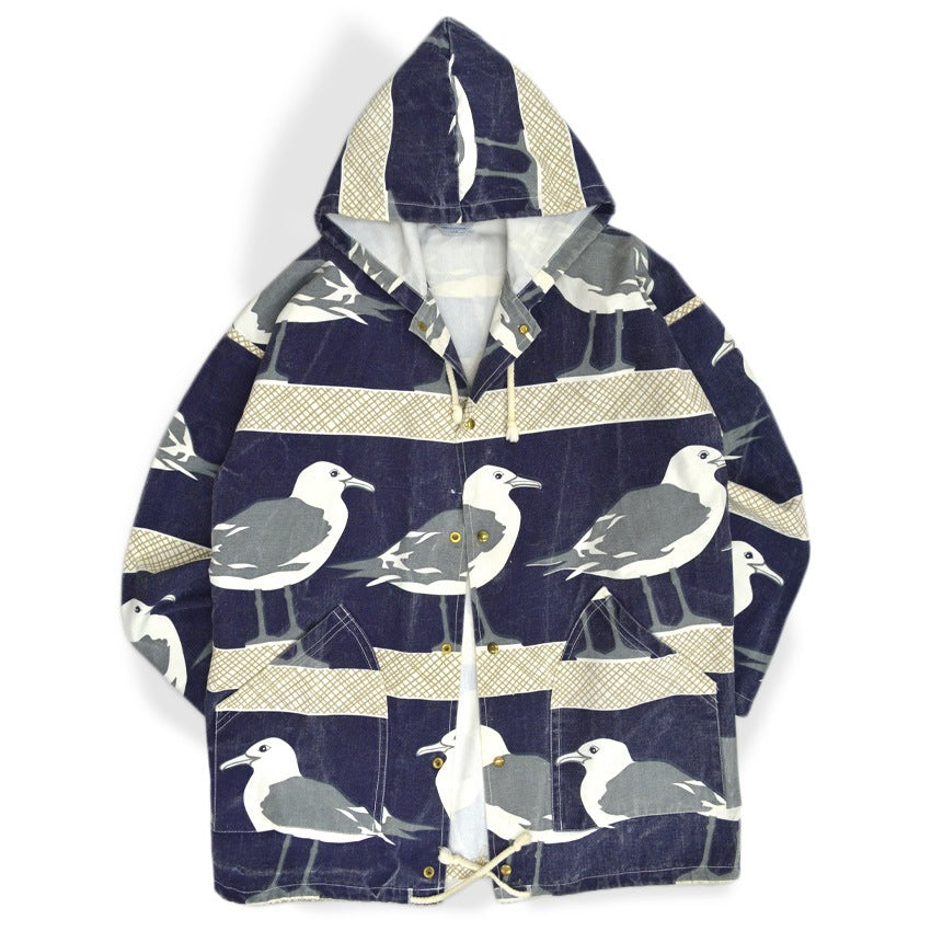 1980's~ MICHIGAN RAG CO. ALL OVER HAND PRINT JACKET...S/M