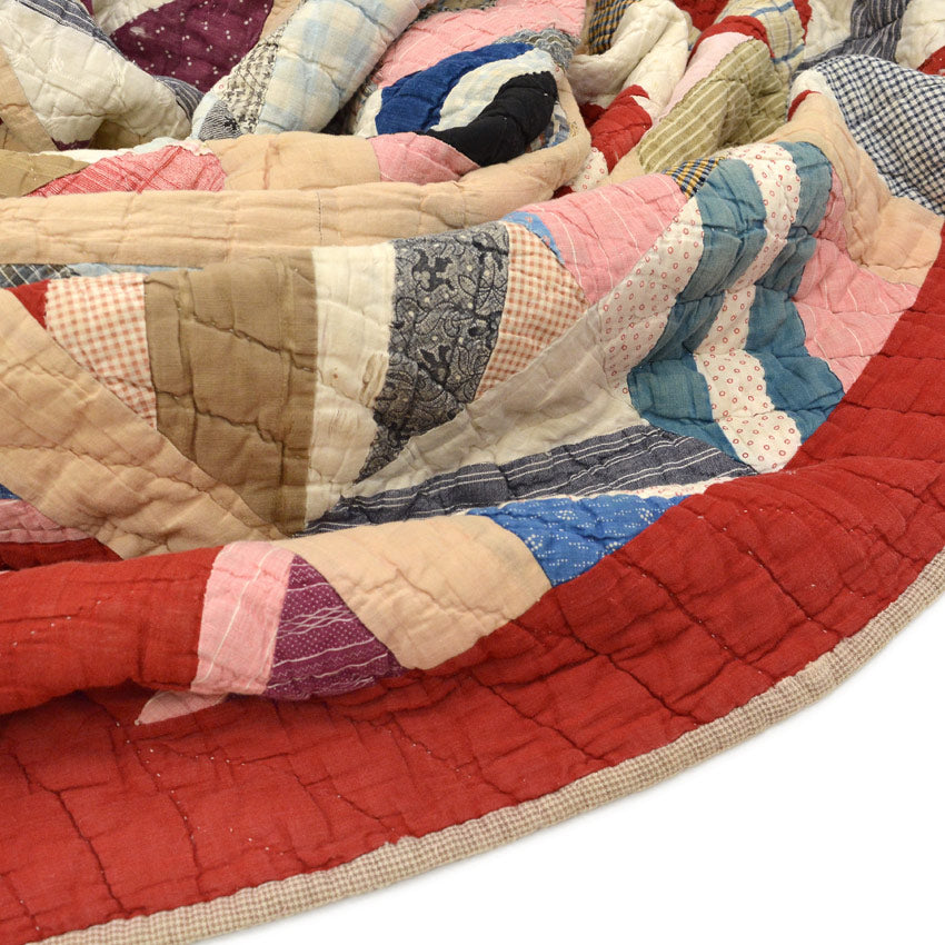 OLD PATCHWORK MOZAIQ QUILT... 158cm×183cm