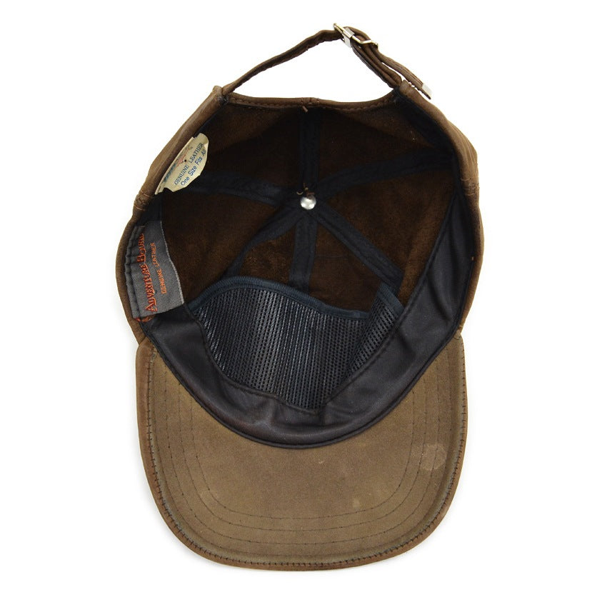 1980's ADVENTURE BOUND BROWN LEATHER CAP...