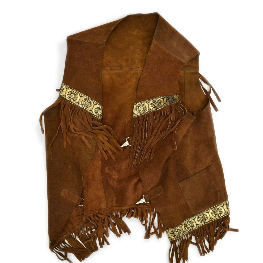 1970's WESTERN LEATHER WEAR FRINGE LEATHER VEST ...