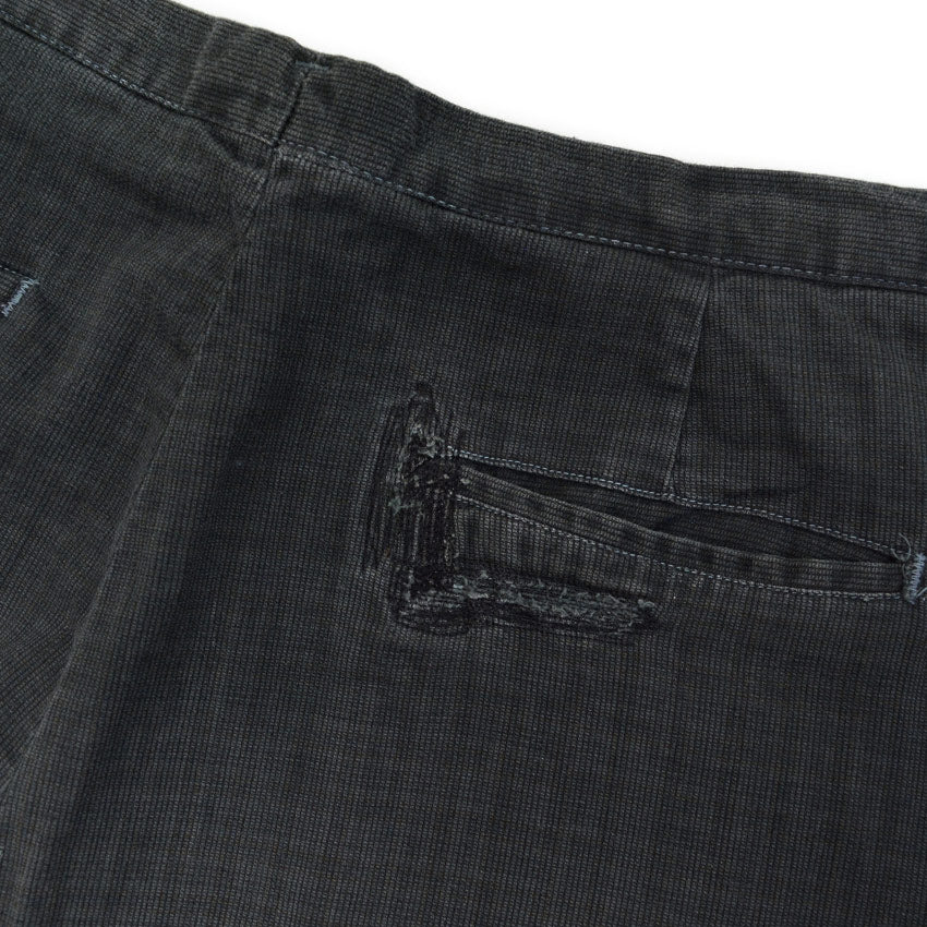1960's PLAID HIDDEN IN BLACK PIQUE TAPERED PANTS 1... W30 L30