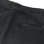 1960's PLAID HIDDEN IN BLACK PIQUE TAPERED PANTS 1... W30 L30