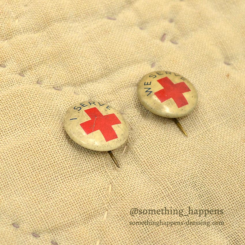 1910s-WW1 American Red Cross Pinback (Set of 2)