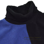 1990's MOVING BLUE FLEECE TURTLE NECK PANEL FRONT ...
