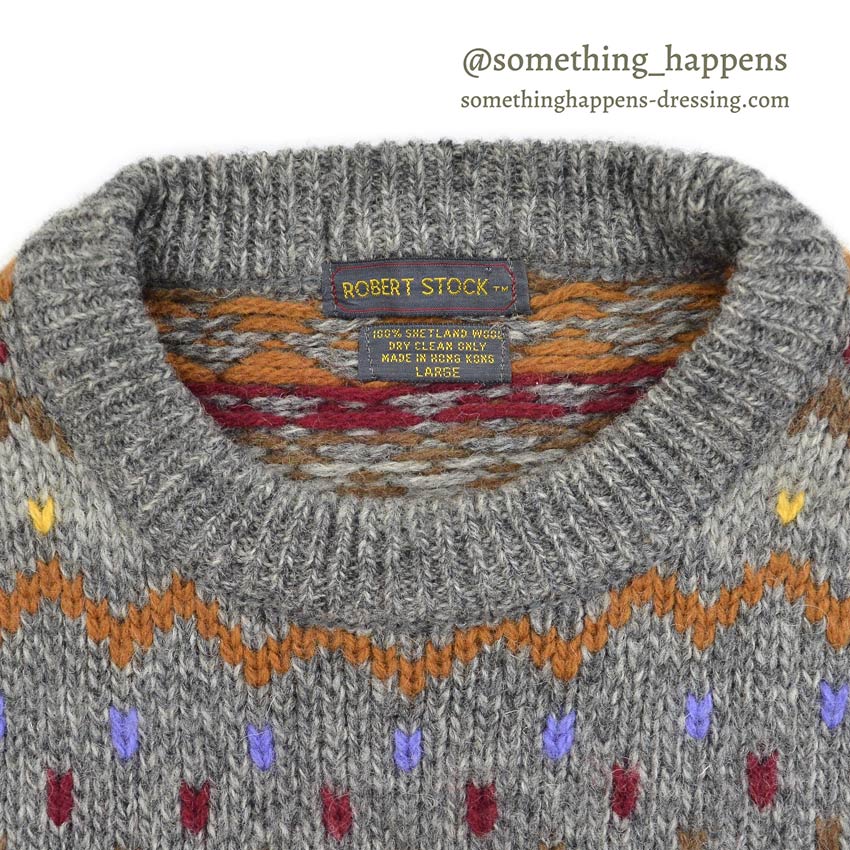 1980's〜 ROBERT STOCK SHETLAND WOOL SWEATER ... LARGE