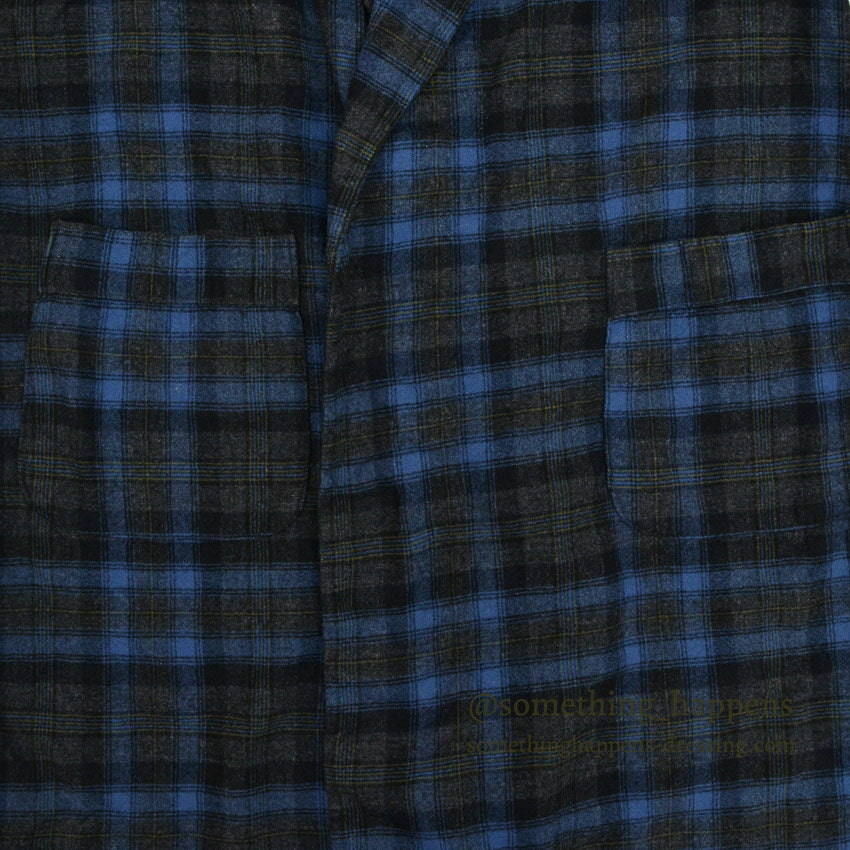 1950's PENDLETON OMBRE PLAID WOOL ROBE ... L