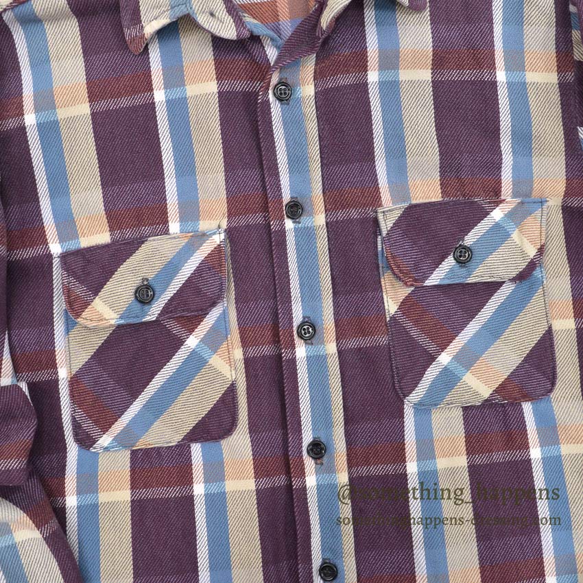 1970's〜 FIVE BROTHER PLAID FLANNEL SHIRT ... M