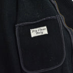 ~60's UNITOG BLACK ZIP UP WOOL JACKET...X-LARGE LONG