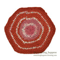 OLD AMERICAN HEXAGON BRAIDED RUG HANDMADE ... 小 50cm×47cm