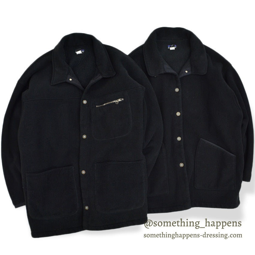 1990's PATAGONIA SYNCHILLA SHEARLING COAT BLACK ... L