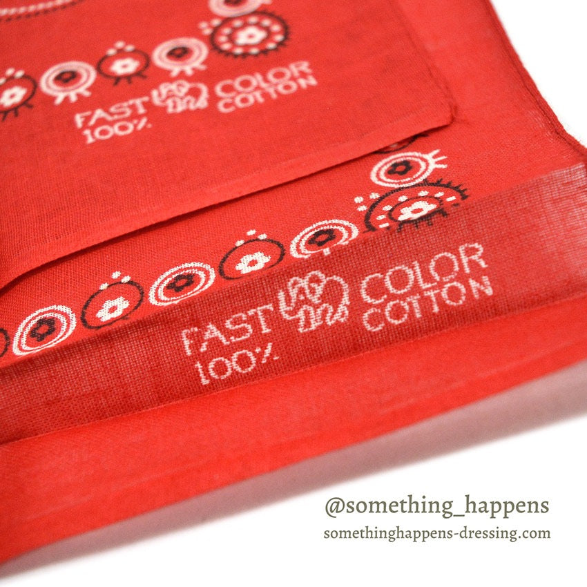 1960s DEADSTOCK ELEPHANT BRAND BANDANA RED ORIGINAL PACKAGE ... 2 pieces