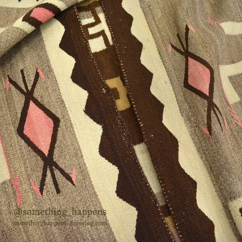 c.1920's J.B.MOORE SWASTIKA CRYSTAL STORM PATTERN NAVAJO RUG... 171cm×91cm