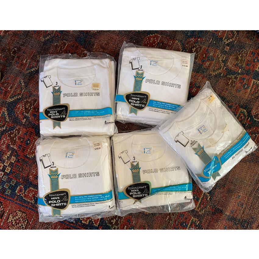 1960's DEADSTOCK TOWNCRAFT PENNEYS 3 PACK PLAIN T-SHIRTS ... L