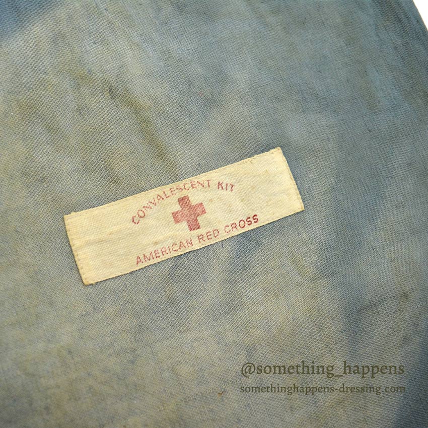 1940's AMERICAN RED CROSS WW2 BLUE COTTON DITTY BAG SUN FADED ...