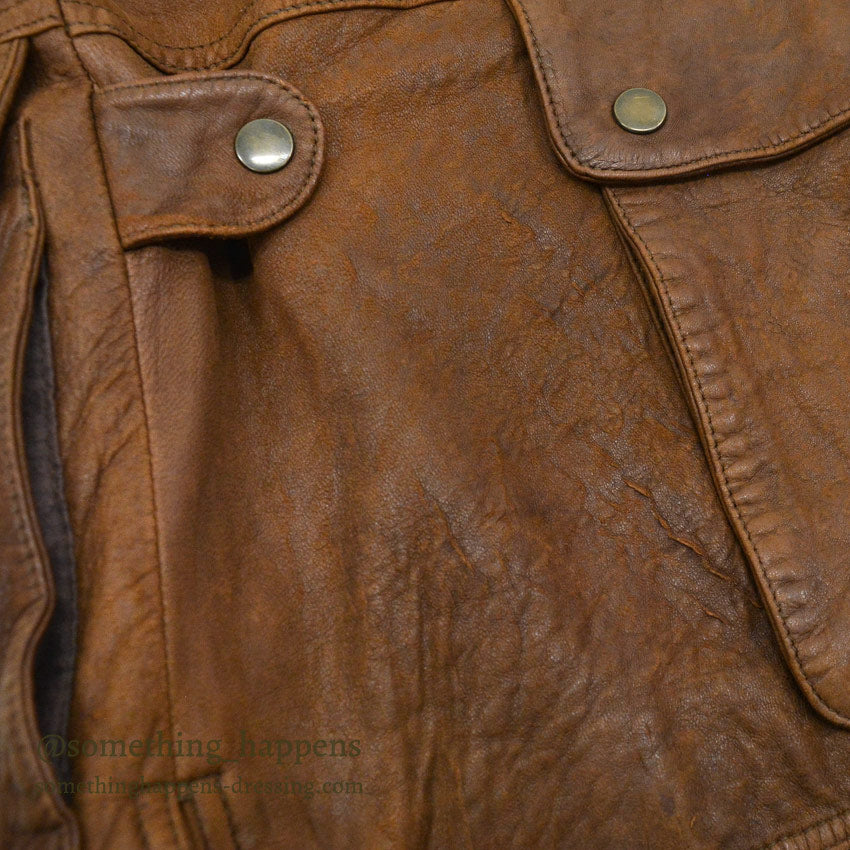1980's BANANA REPUBLIC PHOTOJOURNALIST LEATHER VEST ... M