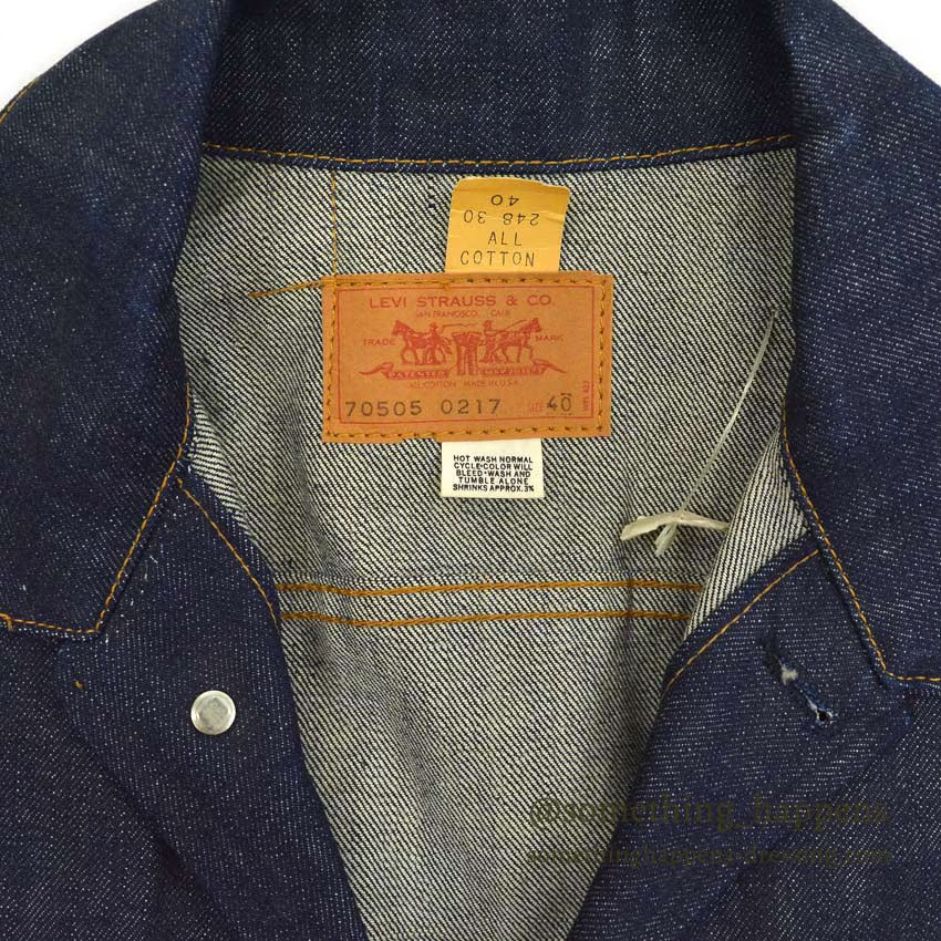 1970's DEADSTOCK Levi's 70505 small-e DENIM JACKET... 40