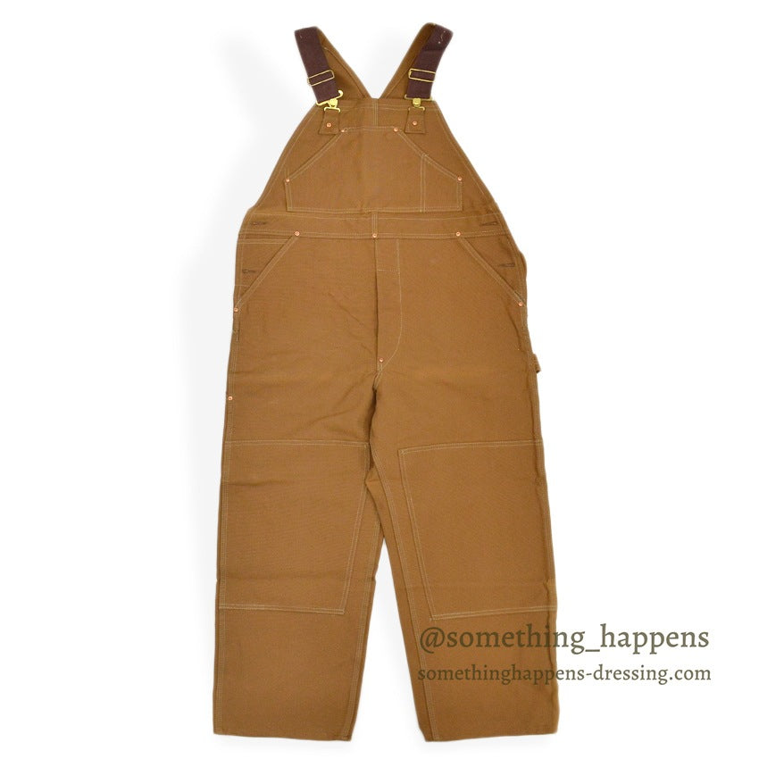 1970's Deadstock CARHARTT BROWN DUCK DOUBLE KNEE OVERALL...W36 L28