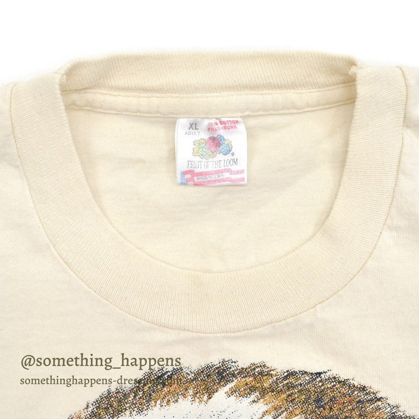 1990's FRUIT OF THE LOOM DOG JUMBO PRINT T-SHIRT ... XL