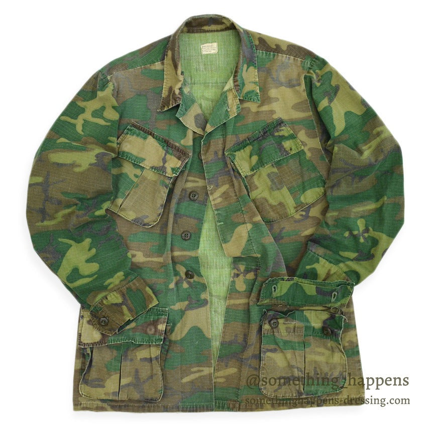 1960's USARMY ERDL JUNGLE FATIGUE JACKET MIX LEAF... SR