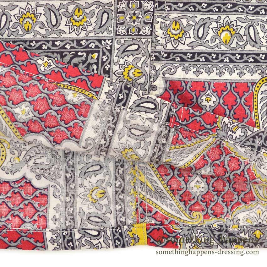 〜1960's LAGUNA ORIENTAL PATTERN S/S BOX SHIRT ... M