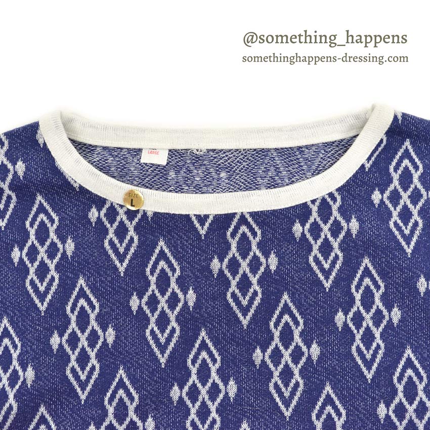 1960's〜 DEADSTOCK ELY&WALKER LEISURE KNITS JACQUARD T-SHIRT BLUE ... L