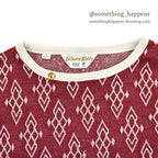 1960's~ DEADSTOCK ELY&WALKER LEISURE KNITS JACQUARD T-SHIRT RED... L