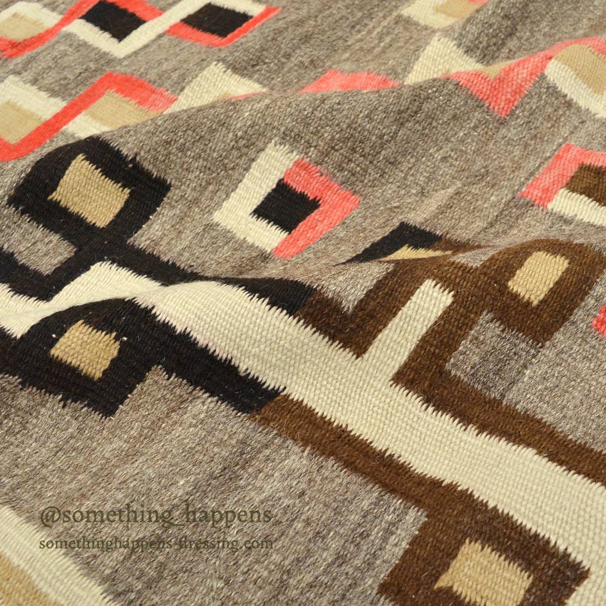 c.1920's NAVAJO RUG WHIRLING LOGS SWASTIKA... 212cm/145cm
