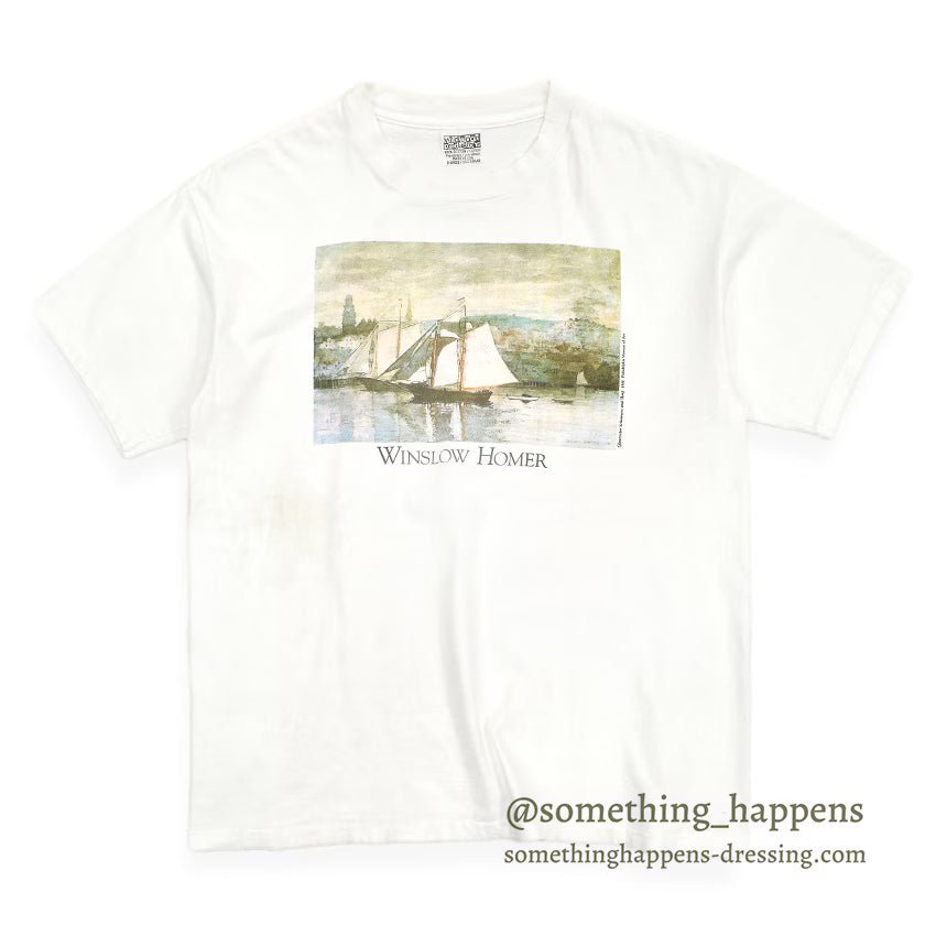 1990's WILDWOOD PRODUCTIONS ウィンスロー ホーマー ART PRINT T-SHIRT ... XL