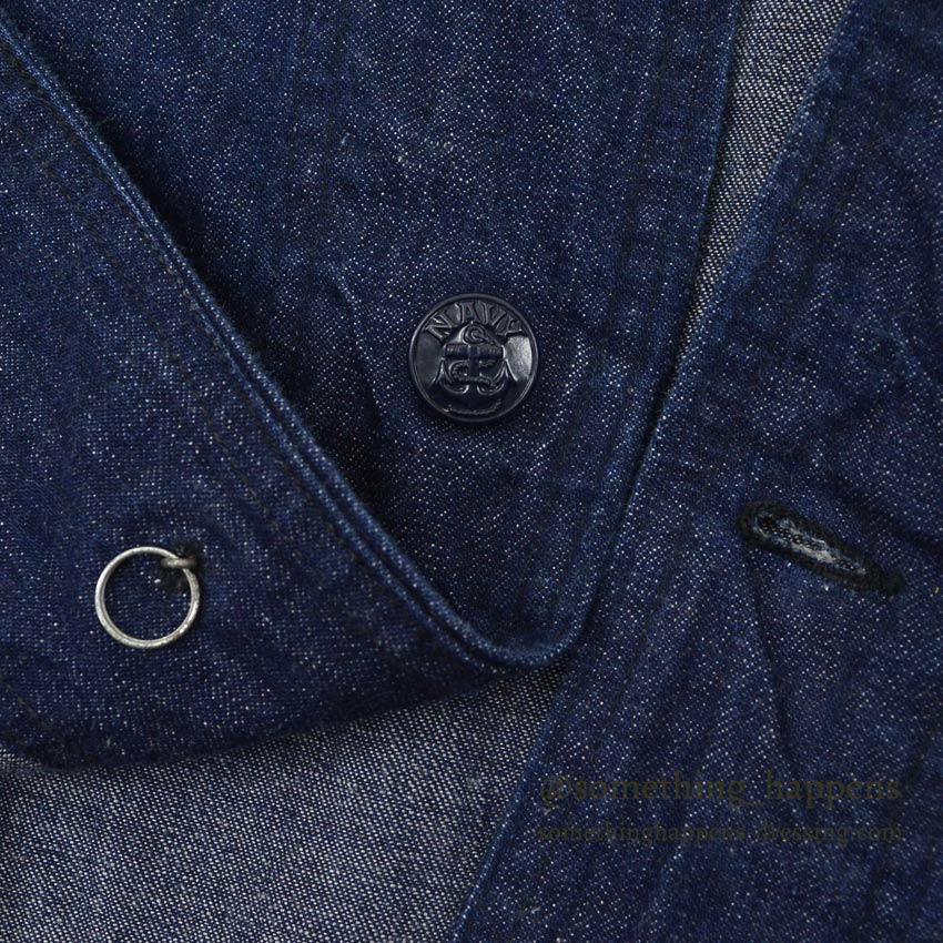 1940's U.S.NAVY WW2 SHAWL COLLAR DENIM JACKET DARK ...