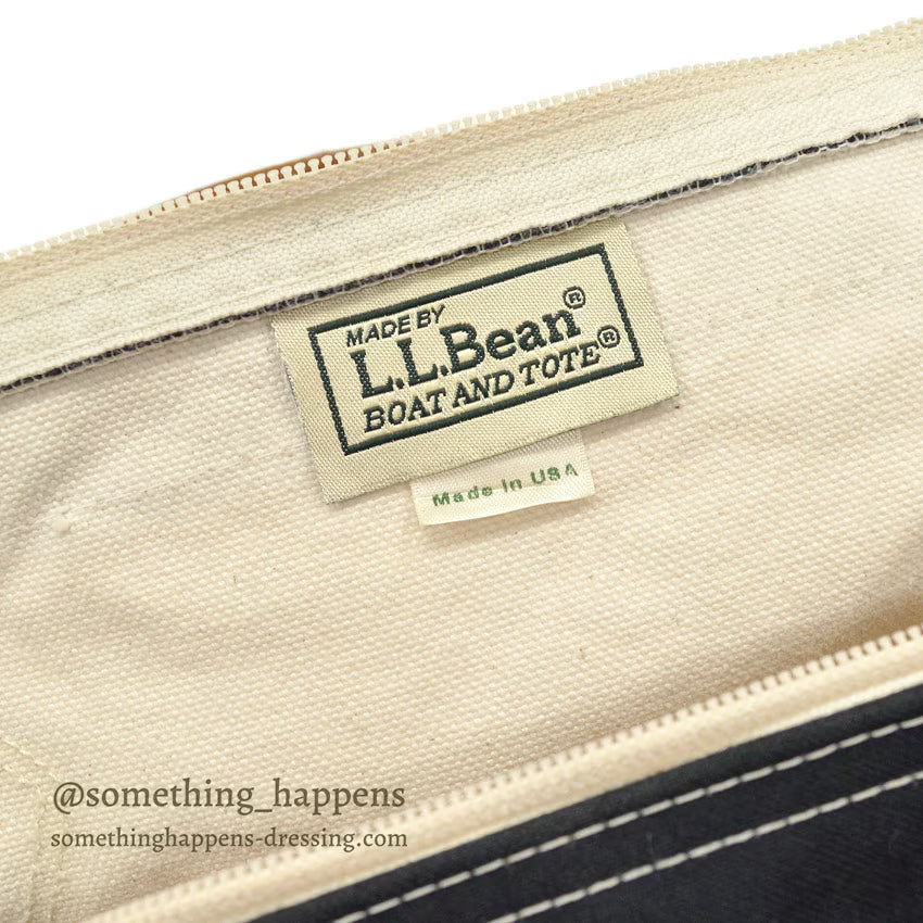 L.L.BEAN LEATHER HANDLE ZIP-TOP TOTE, BOSTON BAG BLACK ... USA製