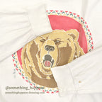 1980's HANES GRIZZLY PRINT L/S T-SHIRT ... XL