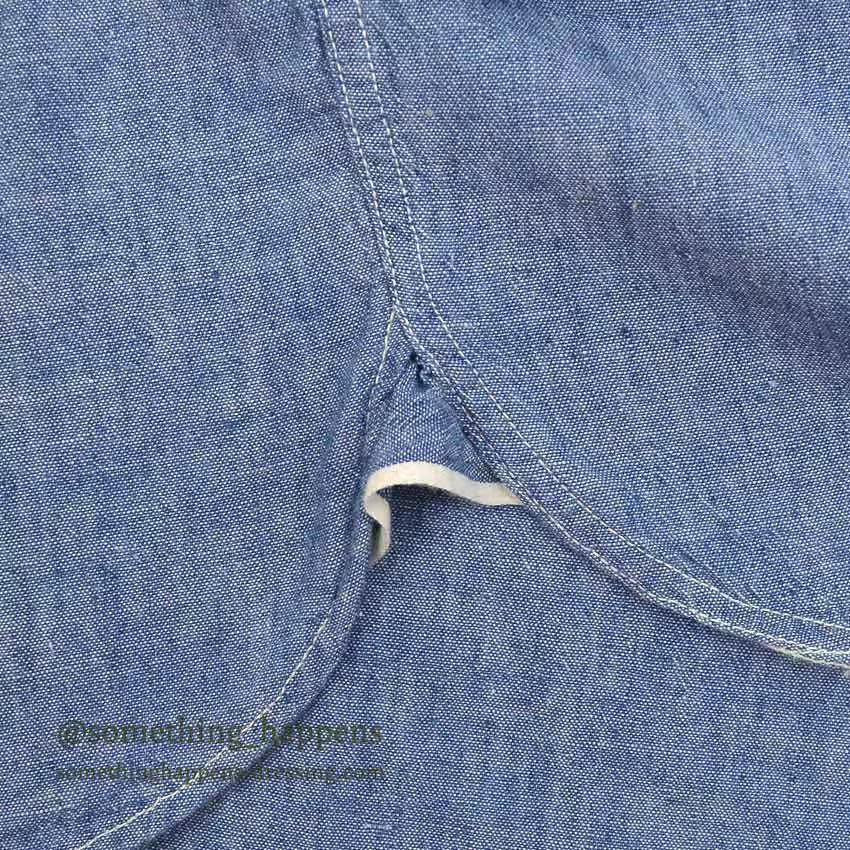 1950's PEPPERELL CHAMBRAY SHIRT GUSSET ... Fits like M