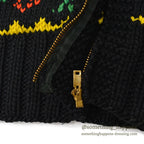 1950's INDIAN THUNDERBIRD HAND KNIT COWICHAN SWEATER BLACK...