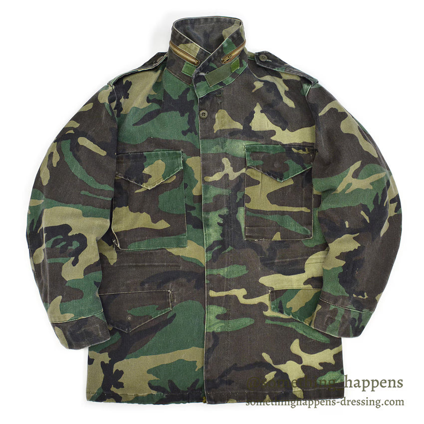 1980's M-65 WOODLAND TWILL CAMO JACKET... SMALL