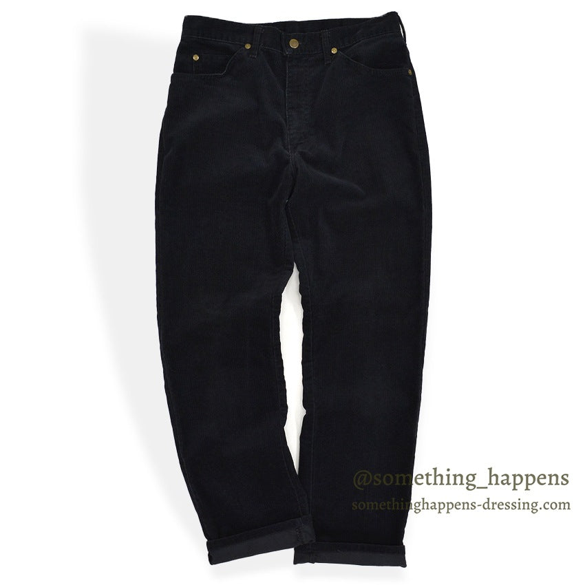 1980's Lee 200 CORDUROY PANTS BLACK MINT... W32/L30