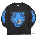 1990's ONEITA MOTORCYCLE ART FIRE PATTERN L/S T-SHIRT ... LARGE