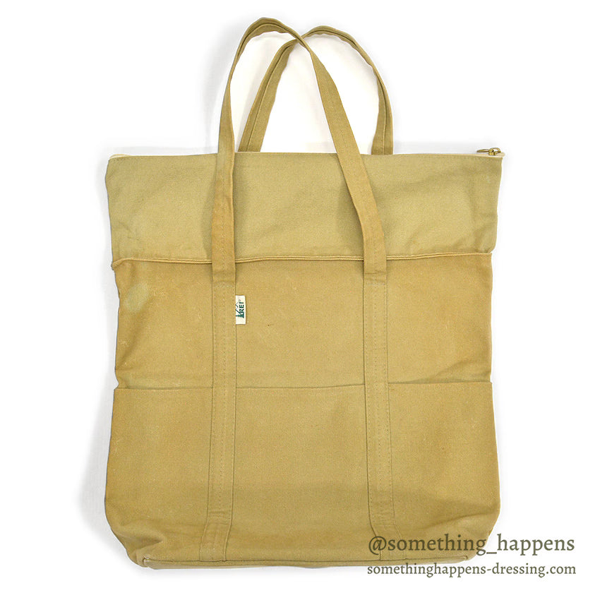 1980's REI CANVAS ZIP TOP TOTE BAG...